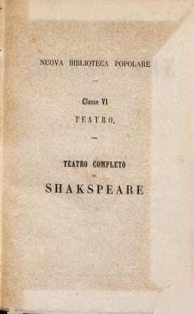 Teatro completo di Shakspeare, 3
