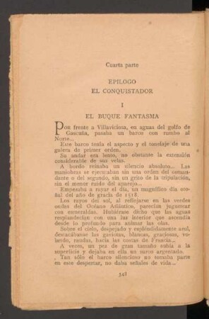 Cuarta parte - Epílogo - El conquistador