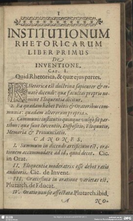 Liber Primus De Inventione