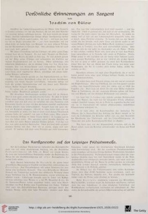 Das Kunstgewerbe auf der Leipziger Frühjahresmesse / Kunstausstellungen / Kunstauktionen / Aus der Museumswelt / Amerikas Kunstleben / Englische Kunstschau / Wilhelm Kuhner / Anzeigen