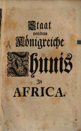 Staat von dem Königreiche Thunis