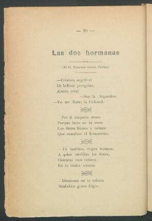 Las dos hermanas : (Al Sr. Francisco García Cortina)