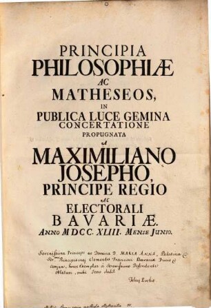 Principia Philosophiae Ac Matheseos