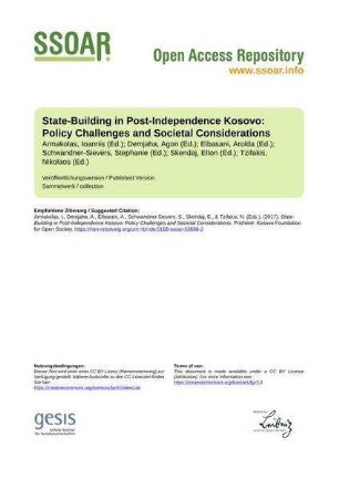 State-Building in Post-Independence Kosovo: Policy Challenges and Societal Considerations