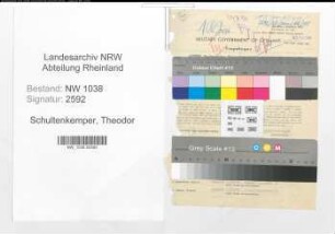 Entnazifizierung Theodor Schultenkemper , geb. 16.12.1893 (Beamter)