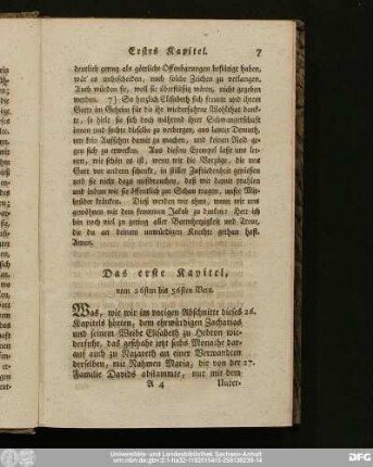 Das erste Kapitel, vom 26sten bis 56sten Vers.