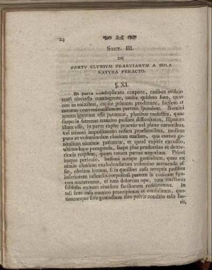 Sect. III. De Partu Clunium Praeviarum A Sola Natura Peracto.