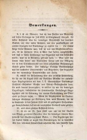 Einiges aus der Mappe des Freiherrn von Blittersdorff, vormaligen Großherzoglich Badischen Staatsministers und Bundestagsgesandten