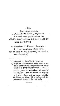 Zwei Anagramme : [21. Abhandlung]