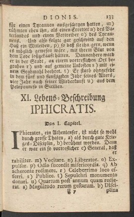 XI. Lebens-Beschreibung Iphicratis
