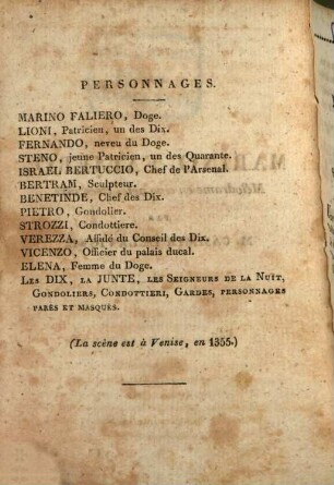 Marino Faliero : mélodrame en cinq actes et en vers