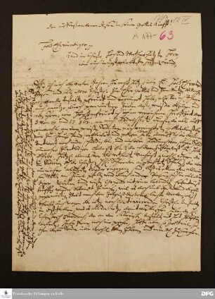 Brief Heinrich Rincke an August Hermann Francke.