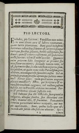 Pio Lectori.
