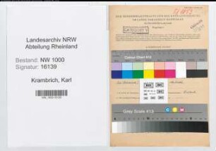Entnazifizierung Karl Krambrich, geb. 12.08.1900 (Techn.Angest.)