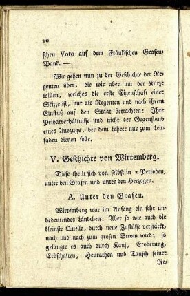 V. Geschichte von Wirtemberg.