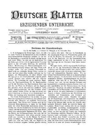 Probleme der Charakterologie
