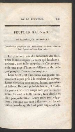 Peuples sauvages de l'Amerique Espagnole.