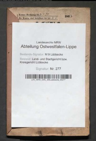 Erblasser: Brinkmann, Franz Heinrich Gottlieb; Erblasser: Brinkmann, Wilhelmine Christine, geb. Blase:
