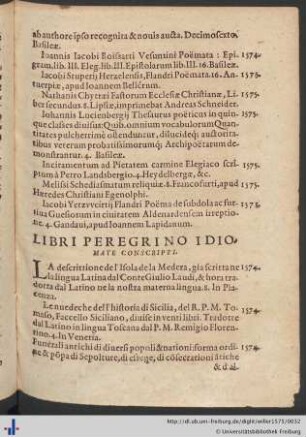 Libri Peregrino Idiomate conscripti.