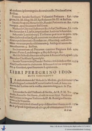 Libri Peregrino Idiomate conscripti.