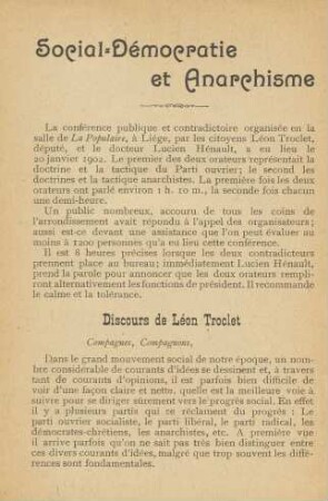 Social-Démocratie et Anarchisme
