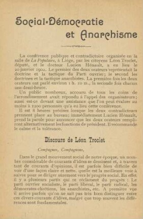 Social-Démocratie et Anarchisme