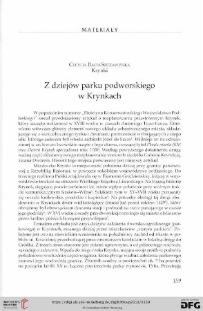 Z dziejów parku podworskiego w Krynkach