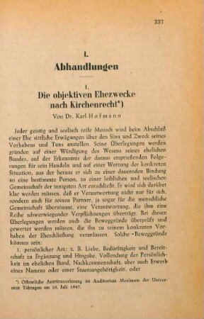 337-350 Die objektiven Ehezwecke nach Kirchenrecht