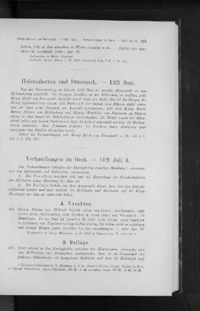 Verhandlungen zu Gent. - 1421 Juli 4.