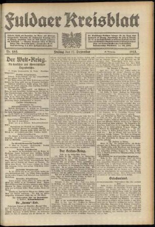 Ausgabe vom Freitag, den 17. Dezember 1915.