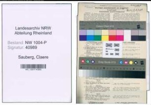 Entnazifizierung Claere Sauberg , geb. 12.03.1901 ()