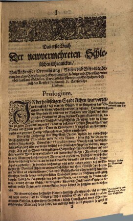 New Vermehrete Schlesische Chronica vnnd Landes Beschreibung