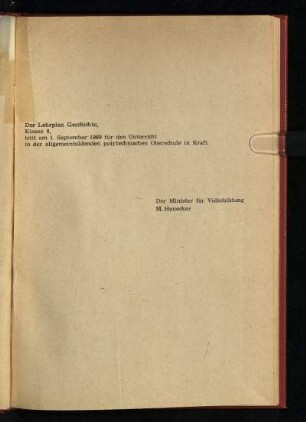 Der Lehrplan Geschichte ...