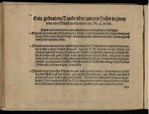 Eine gebratene Taube oder junges Huhn in zwey oder vier Stück zu trinciren/ wie N. 34. weiset