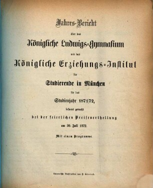 Jahresbericht .... 1871/72