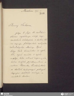 [postrowny list wot: Bogumił Šwjela, 10.05.1906]