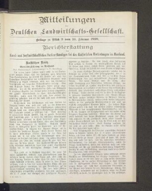 Beilage zu Stück 3 vom 10. Februar 1898.