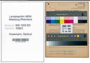 Entnazifizierung Gertrud Husemann, geb. 03.05.1910 (Lehrerin)