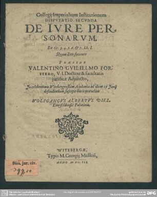 Disputatio de jure personarum