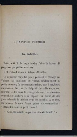 Chapitre premier - La bataille