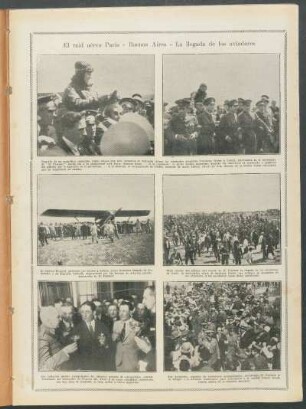 El raid aéreo París-Buenos Aires.- La llegada de los aviadores