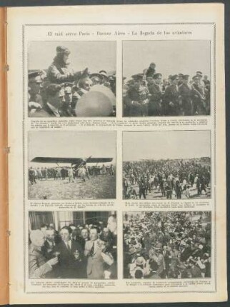 El raid aéreo París-Buenos Aires.- La llegada de los aviadores