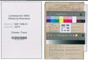 Entnazifizierung Franz Drissen , geb. 02.09.1913 (Angestellter)