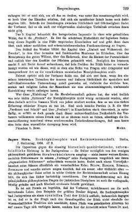 729-732, Jaques Stern, Rechtsphilosophie und Rechtswissenschaft, 1904