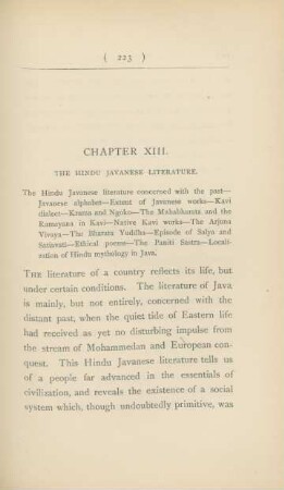 Chapter XIII. The Hindu Javanese Literature.