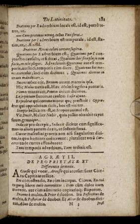 Agrætii, De Proprietate Et Differentia sermonis.
