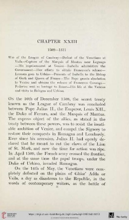 Chapter XXXIII: 1509-1511