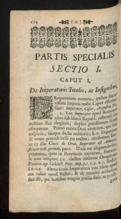 Partis Specialis Sectio I.