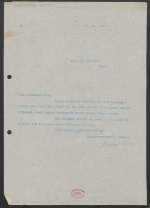 Brief an Erwin Lendvai : 27.05.1910