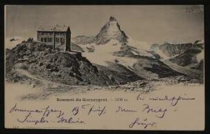 Ansichtskarte von Hofmannsthal an seinen Vater mit Ansicht des "Sommet du Gornergrat"